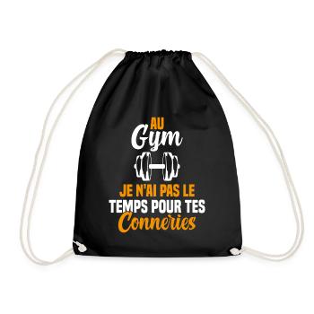 T-shirt Muscu / Bodybuilding - Au Gym - Sac de sport léger - noir - Devant