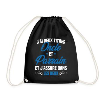 Oncle et Parrain Humour Cadeau - Sac de sport léger - noir - Devant