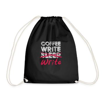 Author Authors Writer Book Gift - Drawstring Bag - black - Front
