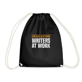 Author Authors Writer Book Gift - Drawstring Bag - black - Front