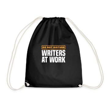 Author - Drawstring Bag - black - Front