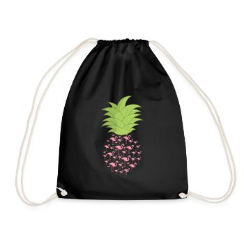 Flamingo Pink Vogel Zoo Sommer Urlaub Geschenk - Turnbeutel - Schwarz - Vorne