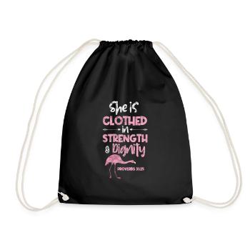 Flamingo - Drawstring Bag - black - Front