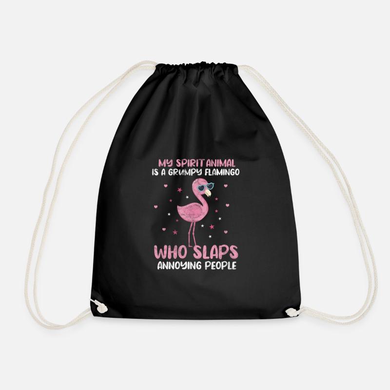 Flamingo - Turnbeutel - Schwarz