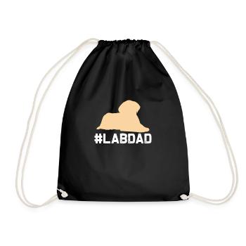 Labrador Vater Hund Hunde Herrchen Geschenk - Turnbeutel - Schwarz - Vorne