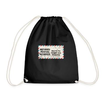 Retired postal clerk - Drawstring Bag - black - Front