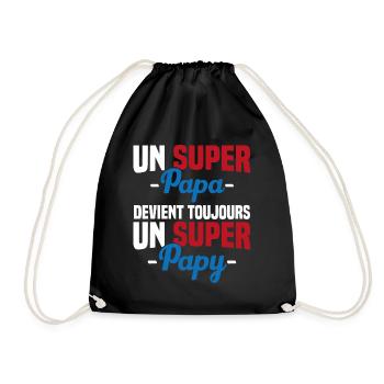Super papa devient toujours un super papy Cadeau - Sac de sport léger - noir - Devant