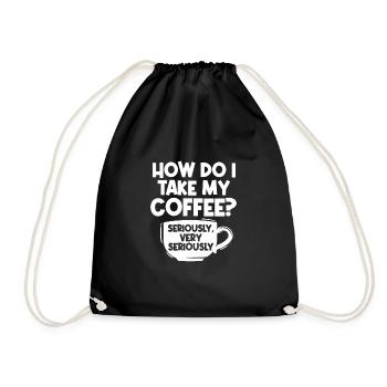 Kaffee Koffein Espresso Barista Geschenk - Turnbeutel - Schwarz - Vorne
