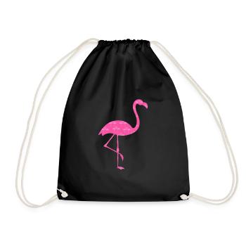 Flamingo Pink Vogel Zoo Sommer Urlaub Geschenk - Turnbeutel - Schwarz - Vorne