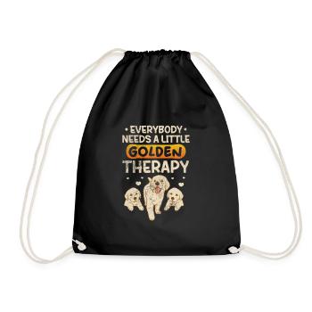 Golden Retrievers - Drawstring Bag - black - Front