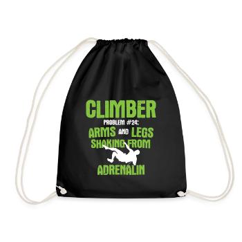 Klettern Bouldern - Turnbeutel - Schwarz - Vorne