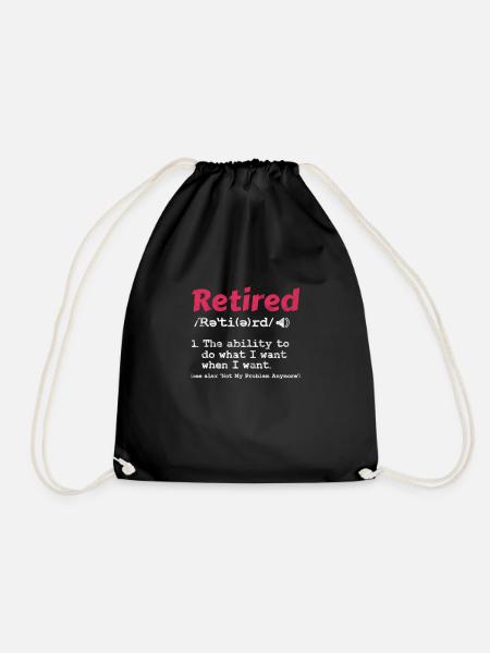 Retirement - Drawstring Bag - black