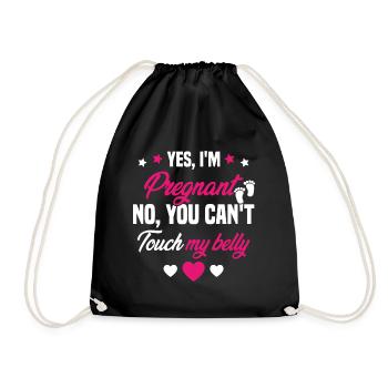 Je suis enceinte touchez pas mon ventre - Sac de sport léger - noir - Devant