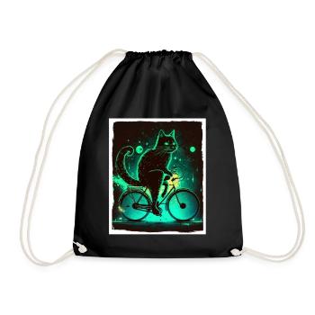 Cat Kitten Bike Bike Illustration abstraite - Sac de sport léger - noir - Devant