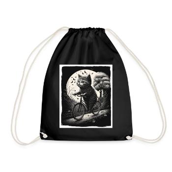 Cat Kitten Bike Bike Illustration abstraite - Sac de sport léger - noir - Devant