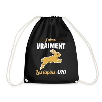 J'aime vraiment les Lapins OK - Sac de sport léger - noir - Devant