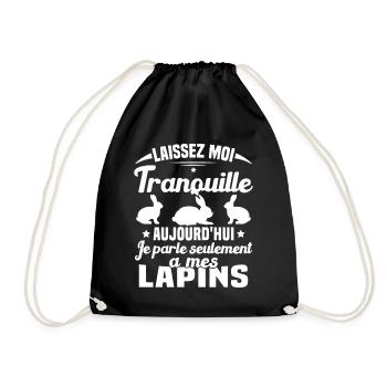 Aujourd'hui je parle seulement à mes Lapins - Sac de sport léger - noir - Devant