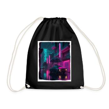 Vaporwave Aestethic Retro Japon Neon Emo Anime - Sac de sport léger - noir - Devant
