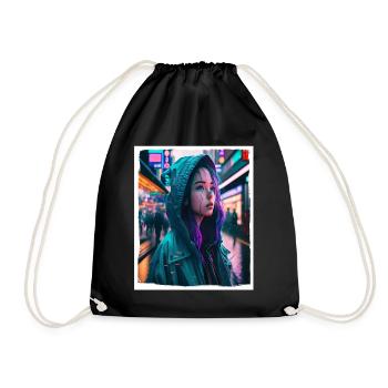 Vaporwave Aestethic Retro Japon Neon Emo Anime - Sac de sport léger - noir - Devant