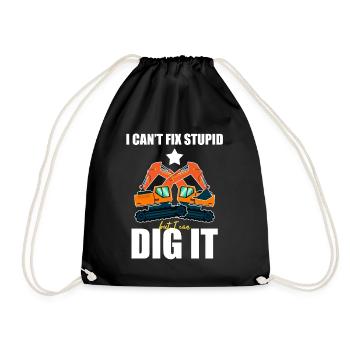 operator and heavy machinery operator - Drawstring Bag - black - Front