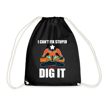 Heavy Equipment Operator and Excavator Operator Design - Drawstring Bag - black - Front