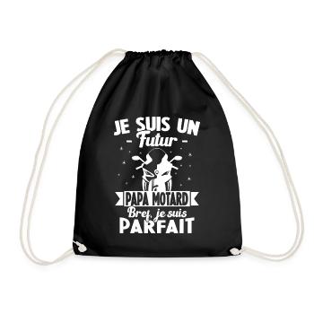 Je suis un Futur Papa Motard bref je suis parfait - Sac de sport léger - noir - Devant