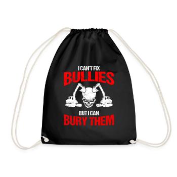 Excavator design for excavator operators - Drawstring Bag - black - Front