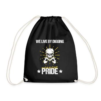operator and heavy machinery operator - Drawstring Bag - black - Front
