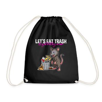 Opossum saying for animal lovers and possum - Drawstring Bag - black - Front