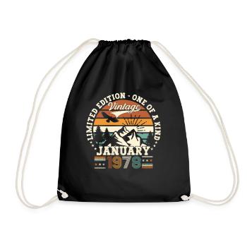 Né en 1978 janvier 45e anniversaire cadeau homme - Sac de sport léger - noir - Devant