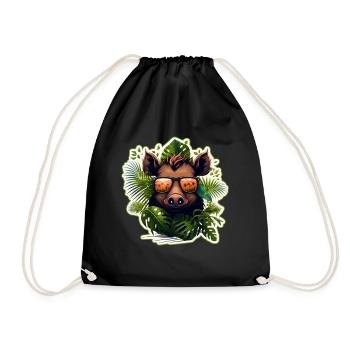 Chasse au sanglier Chasseur Sanglier Chasse Forêt - Sac de sport léger - noir - Devant