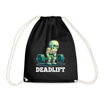Soulevé de terre Skeleton Bodybuilding Sport Soulevé de terre - Sac de sport léger - noir - Devant
