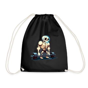 Soulevé de terre Skeleton Bodybuilding Sport Soulevé de terre - Sac de sport léger - noir - Devant