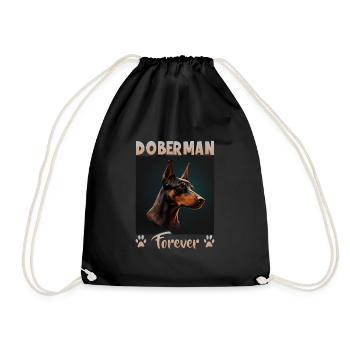 Hunde Spruch Doberman Design für Hundeliebhaber - Turnbeutel - Schwarz - Vorne