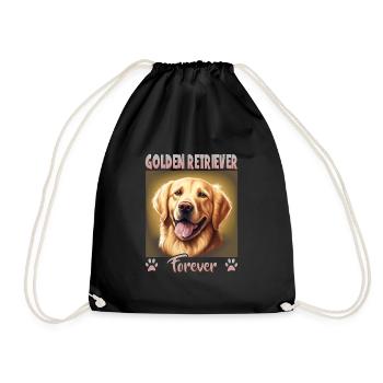 Hunde Spruch Golden Retriever Design - Turnbeutel - Schwarz - Vorne
