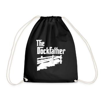 Dock Diving Design for Dog Jumping and Dock Dog - Drawstring Bag - black - Front