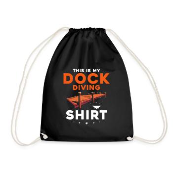 Dock Diving Design für Dog Jumping und Dock Dog - Turnbeutel - Schwarz - Vorne