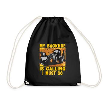 Crane operator design for excavator operators and construction workers - Drawstring Bag - black - Front