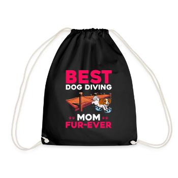 Dock Diving Design für Dog Jumping und Dock Dog - Turnbeutel - Schwarz - Vorne