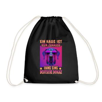 Hunde Deutsche Dogge Design für Hundeliebhaber - Turnbeutel - Schwarz - Vorne