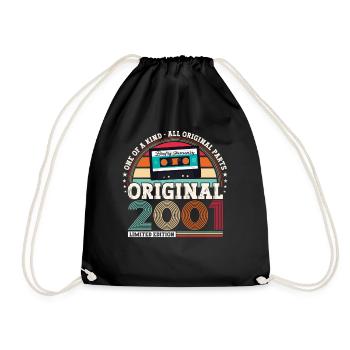 January Year 2001 22nd birthday gift - Drawstring Bag - black - Front