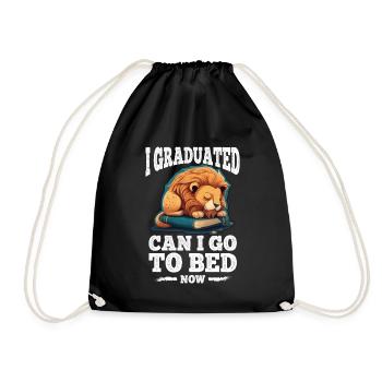 Graduation Sleeping Leo Uni Master Bachelor School - Drawstring Bag - black - Front