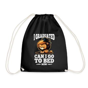 Graduation Sleeping Leo Uni Master Bachelor School - Drawstring Bag - black - Front
