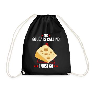 Gouda lovers for smoked Gouda - Drawstring Bag - black - Front