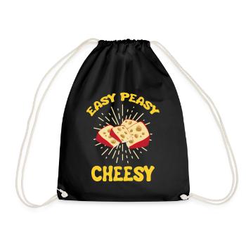 Gouda design for cheese dairy and Gouda cheese - Drawstring Bag - black - Front