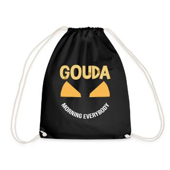Design de fromage Gouda pour Fnas Gouda et Charcuterie - Sac de sport léger - noir - Devant
