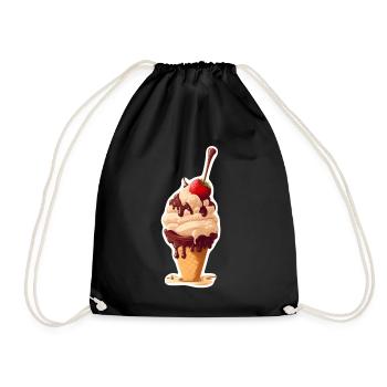 Crème glacée Crème glacée molle Je suis ici pour la crème glacée - Sac de sport léger - noir - Devant