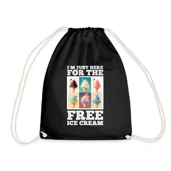 Crème glacée Crème glacée molle Je suis ici pour la crème glacée - Sac de sport léger - noir - Devant