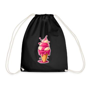 Crème glacée Crème glacée molle Je suis ici pour la crème glacée - Sac de sport léger - noir - Devant