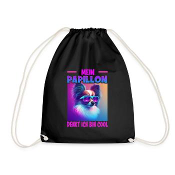 Hunde Spruch Papillon Design für Hundeliebhaber - Turnbeutel - Schwarz - Vorne